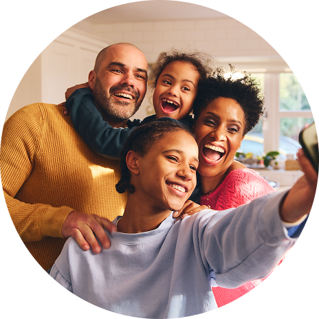 Family taking a selfie together